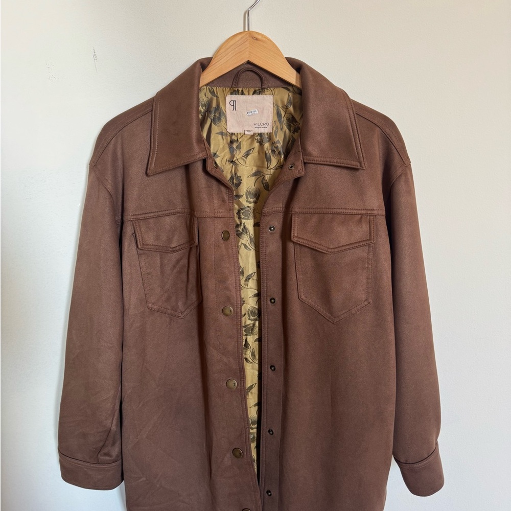 Anthropologie - The Tillie Relaxed Faux-Suede Shacket by Pilcro